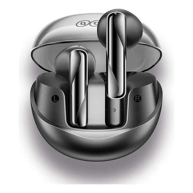 Auriculares Bluetooth Qcy T32 Ailybuds Clear End E Bluetooth 5.3, color negro
