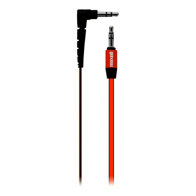 Cable Para Audio Plano Con Conectores De 3.5mm A 3.5mm Rojo Maxell