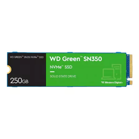 Ssd M.2 250gb Western Digital Nvme 2280 Pcie Gen3 2400mb/s Color Verde