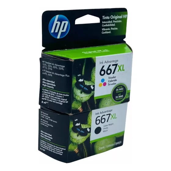 Cartucho Hp 667xl Negro Y Color Vigente Original Verificable