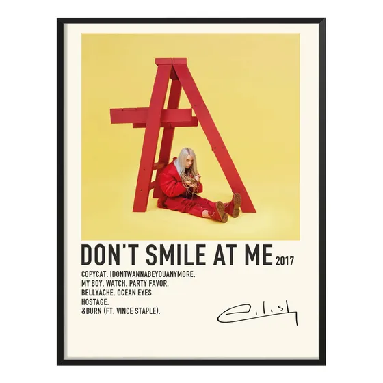 Poster Billie Eilish Album Tracklist Don't Smile At Me 45x30