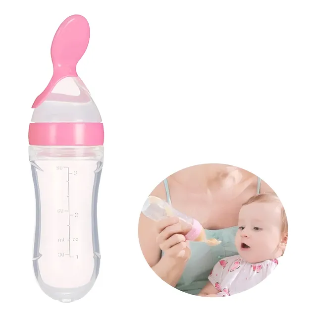 Biberon Cuchara Silicona Bebe Papillas Licuados 90 Ml