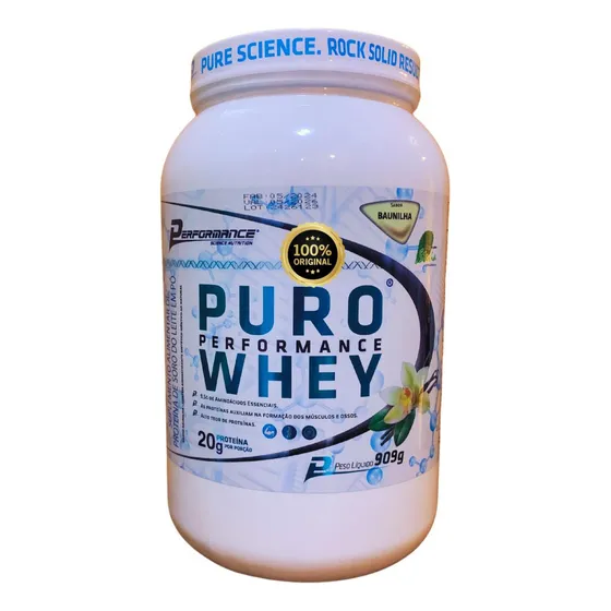 Pure Whey Performance Nutrition 900g A Melhor Protéina Sabor Baunilha