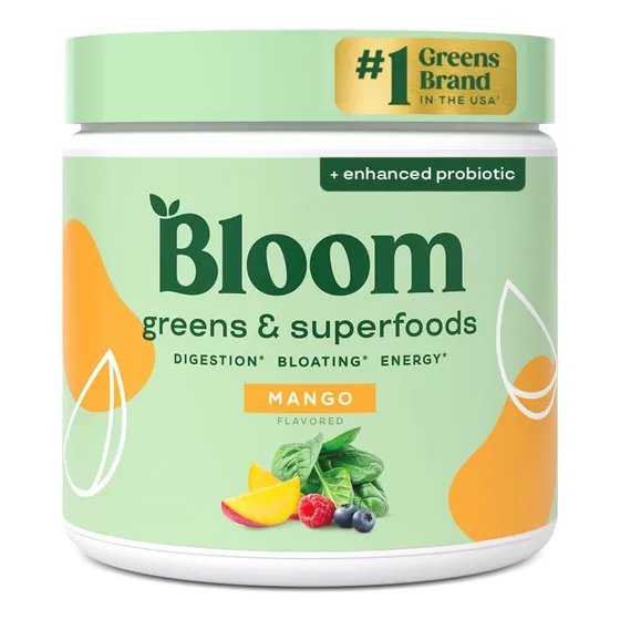 Bloom Nutrition - Super Greens En Polvo Salud Digestiva Mango