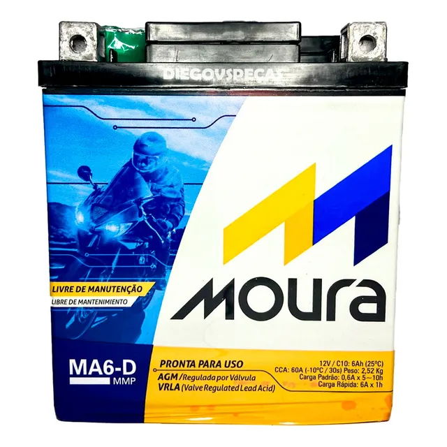 Bateria Moura 6ah Yamaha R3 / R3 Abs 2017 - Ma6d