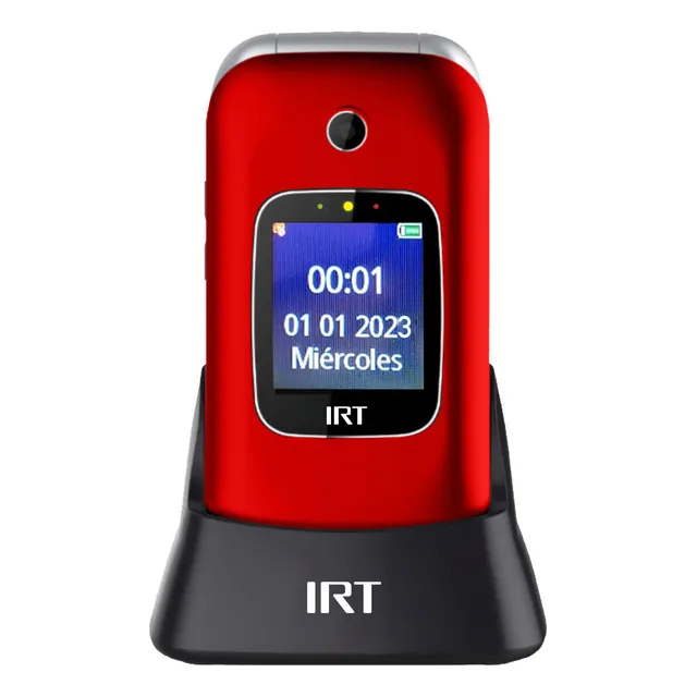 Telefono Celular 4g Irt Senior Adulto Mayor Tapa Rojo