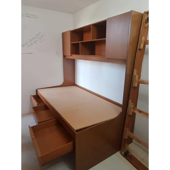 Cama Individual Duplex Con Librero (190x100). 