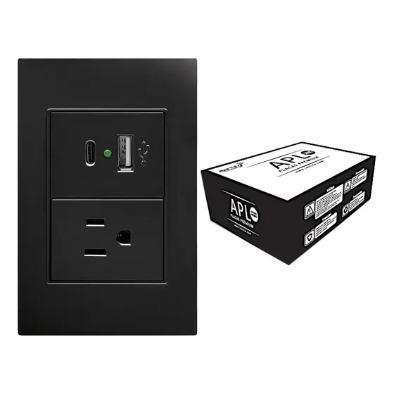 Kit 30 Pz Placa 1 Contacto 2 Entradas Usb In Y Tipo C 3 Vias Negro