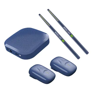 L Tambor De Aire Con Baquetas, Batería De Profesional Azul L Tambor De Aire Con Baquetas, Batería De Profesional Azul