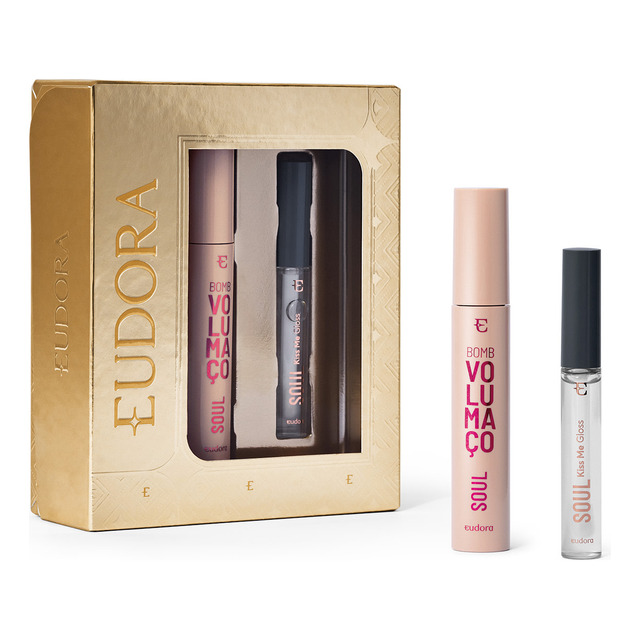 Kit Soul Gloss Labial Incolor 5,2ml + Máscara Cílios Bomb 10 Kit Soul Gloss Labial Incolor 5,2ml + Máscara Cílios Bomb 10