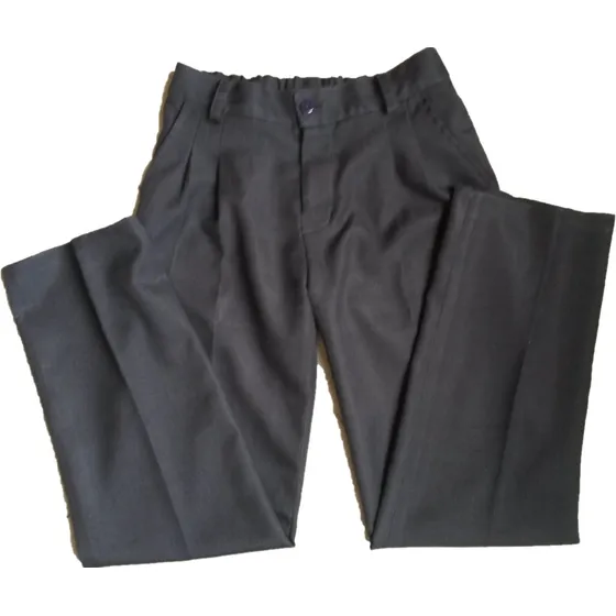 Pantalón Colegial De Gabardina Con Liga De Niña  De Sastre