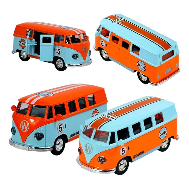Carrinho De Fricção Kombi Miniatura De Ferro Colecionável