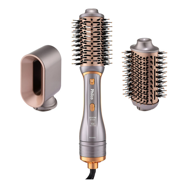 Escova Secadora Philco Pes19sg 3 Acessórios 1300w Cor Prata 127/220v Escova Secadora Philco Pes19sg 3 Acessórios 1300w Cor Prata 127/220v
