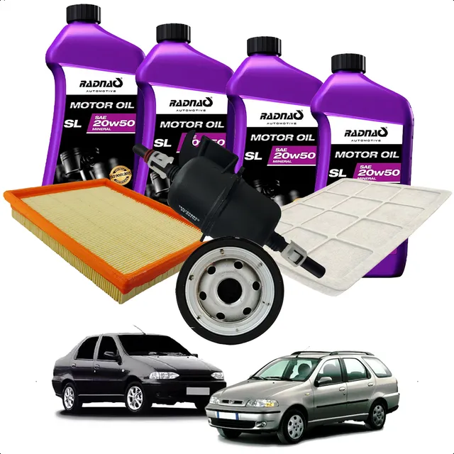 Kit Revisão Troca De Óleo Radnaq 20w50 Fiat Palio Strada