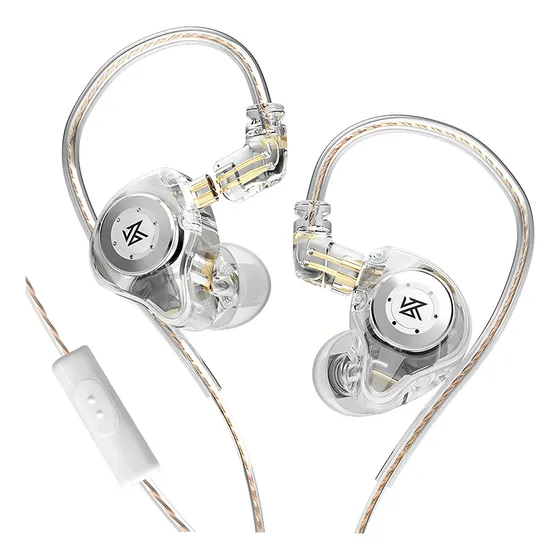 Audífonos in-ear Alámbricos KZ EDX Pro with mic KZ EDX PRO blanco con luz cristal