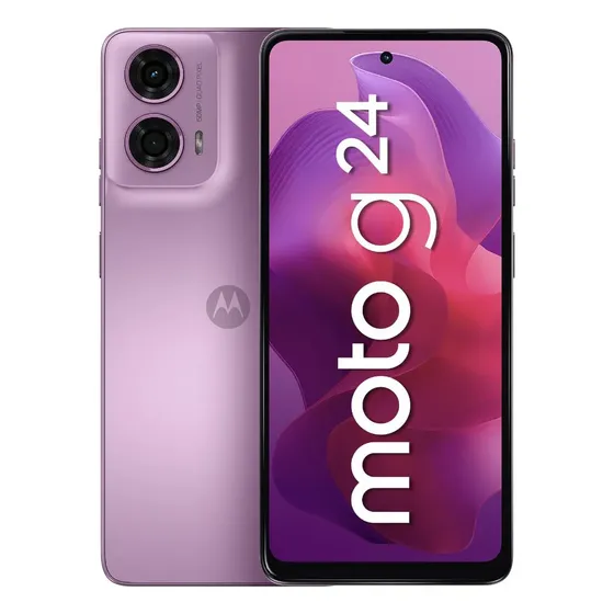 Smartphone Motorola Moto g24 - 128GB 8GB (4GB RAM+4GB Ram Boost) AI Camera 50MP Night Vision - Rosa