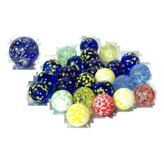 Bolsa 24 Canicas + 1 Bolón Bolitas Vidrio Meteorito Surtidas