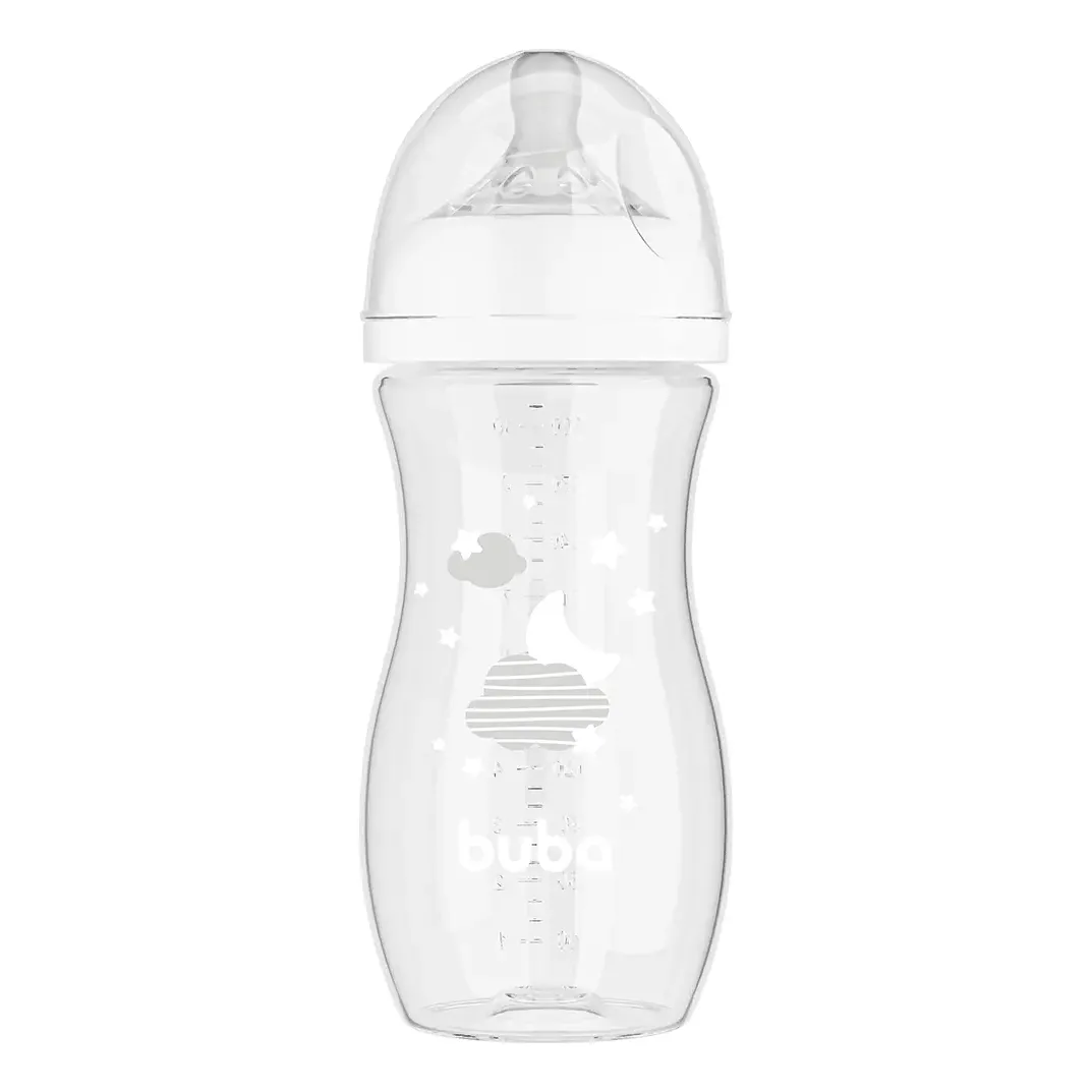 Buba mamadeira easy flow nuvem 330ml anticolica branco