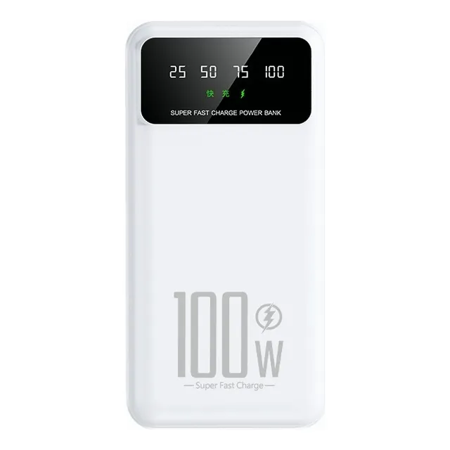 Power Bank Saiviek Kj-k70 20000mah Batería Externa 20w Carga Rapida Para Android,iPhone,cargador Portátil Pila Con Dos Luces Led,banco De Energía Con 4 Salidas Y 2 Entradas(2 Usb-a, V8, Tipo C) Blanco