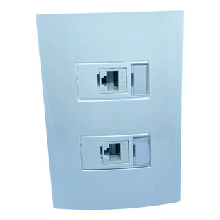 Tomada Rj45 4x2 2 Postos Margirius Sleek Branca Cat6 Gigabit Tomada Rj45 4x2 2 Postos Margirius Sleek Branca Cat6 Gigabit
