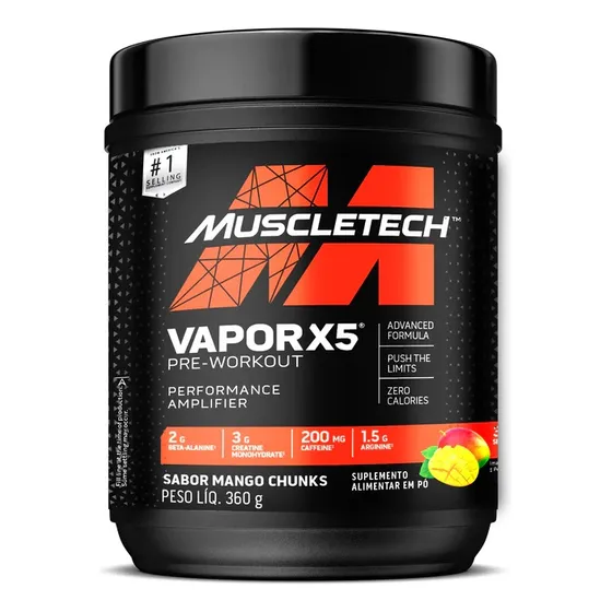 Vapor X5 Pre-workout Muscletech - 360g - Advanced Formula Sabor Mango Chunks