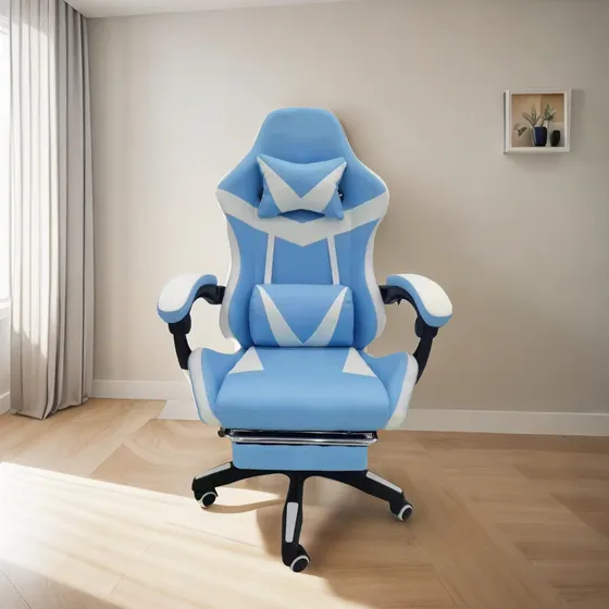 Silla Gamer Roja   Protector Lumbar Cervical Descansa Pies