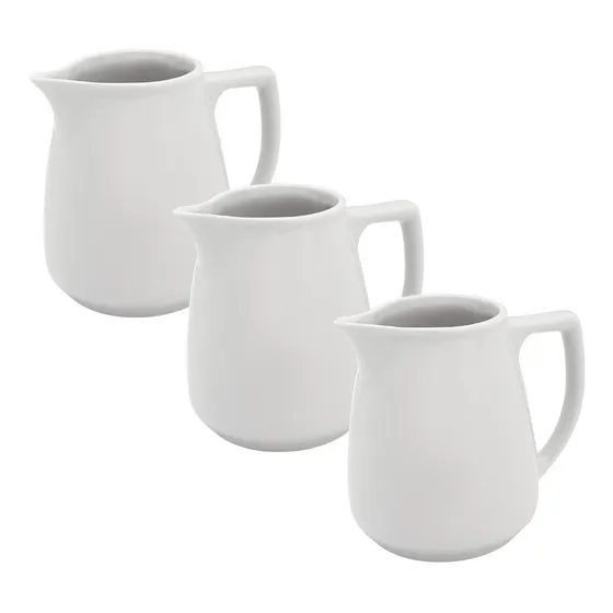 Kit 3 Jarras De Porcelana 130ml Mini Jarrinha Caldas Molhos