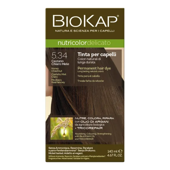 Biokap Tintura 5,34 Castaño Miel 10 Minutos Tono 5.34