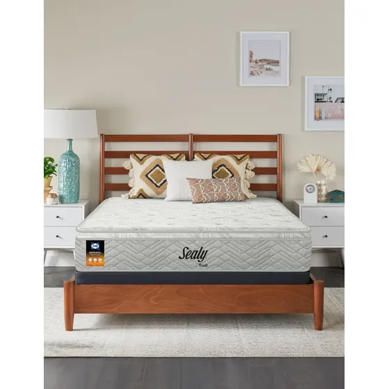 Colchón Sealy Trust Matrimonial 190x135 Cm Firme Euro Top Gris