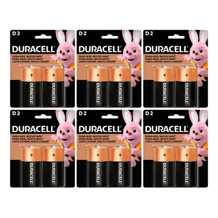 Pack Pilas Duracell Tipo D (12 Unidades) Dura Más