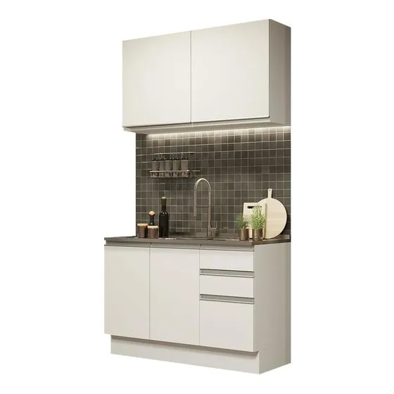 Cocina Integral Madesa Glamy Sin Mesón De Acero Con 120 Cm