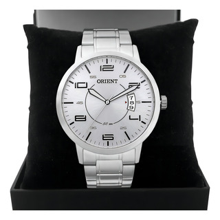 Relógio Masculino Prateado Orient Fundo Prata Mbss1381 Relógio Masculino Prateado Orient Fundo Prata Mbss1381