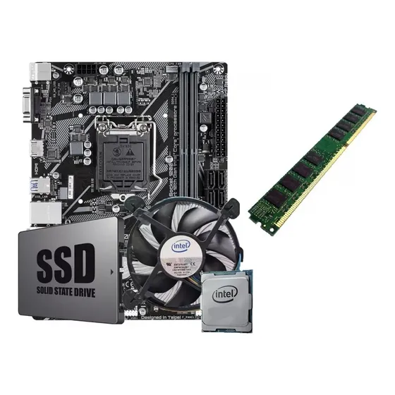 Kit I5 3470 + Placa H61 1155 + 8gb + Ssd 120gb + Fonte Atx Cor Preto