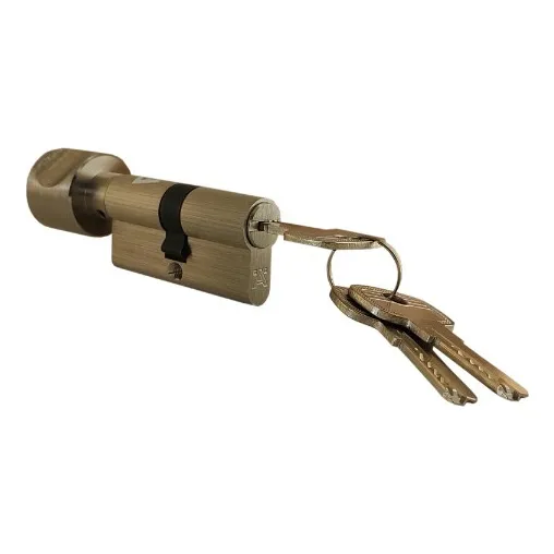 Cilindro Tambor Häfele Seguridad 63 Mm Llave / Muletilla Color Plateado