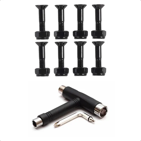 Llave T Skate Herramienta + Set Tornillos Allen 8 Unidades