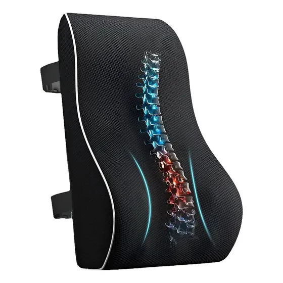 Almohada Lumbar Mtl Ortopédica Espuma Viscoelástica Para Silla Auto Oficina Soporte Ergonómico Posteural Alivio Dolor De Espalda Cojín Respaldo Home Office Banda Ajustable Funda Lavable Uso Diario | Cuotas sin interés
