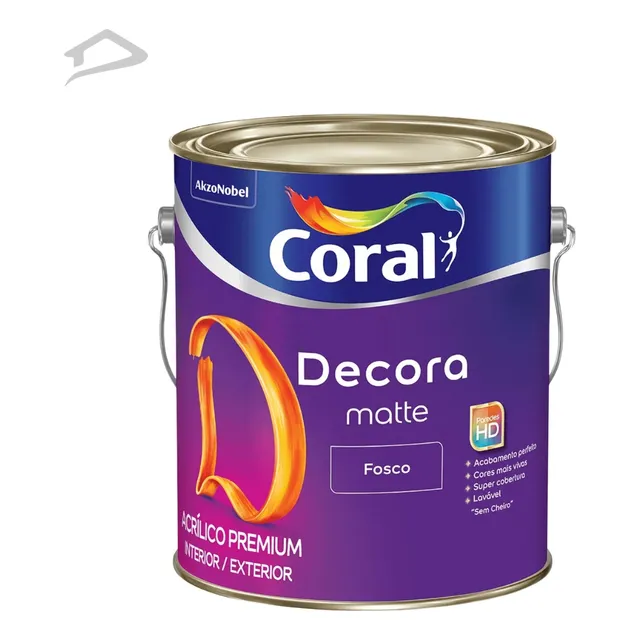 Tinta Coral Decora Matte Premium 3,6l Fosco Cores C/ 3.2l