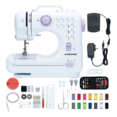 Maquina De Coser Portatil Electrica Mas Kit Costura Y Pedal Color Blanco Selectshop Maquina De Coser Portatil Electrica Mas Kit Costura Y Pedal Color Blanco Selectshop