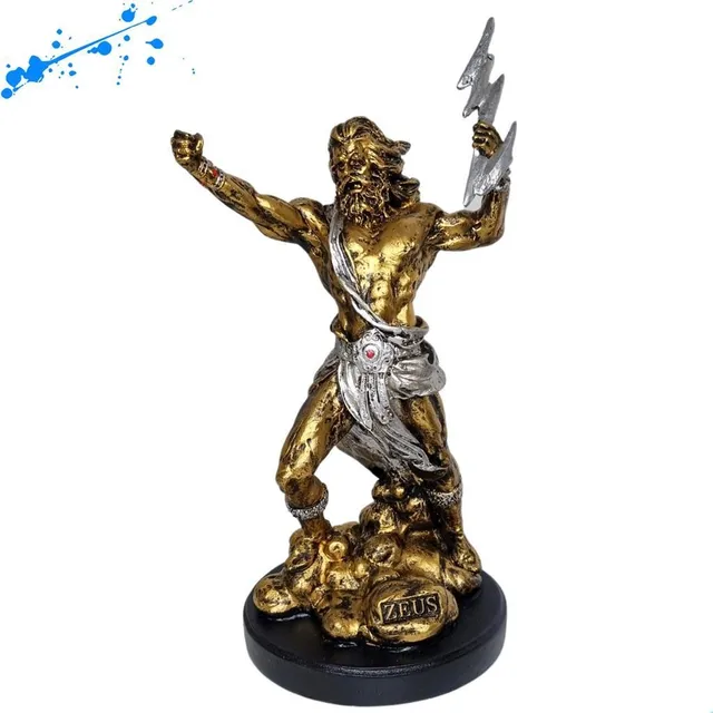 Estátua Deus Zeus Decorativa Mitologia Grega Deus Do Céu