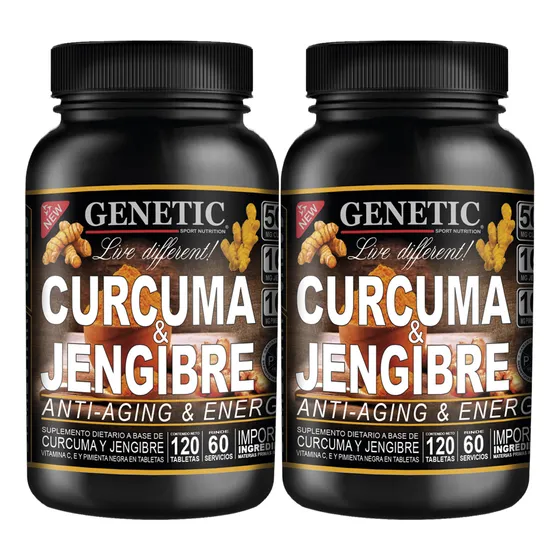 Antioxidante Cúrcuma Jengibre Pimienta Negra Vit C E Genetic