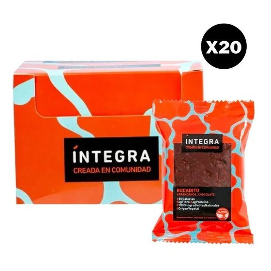 Caja X20 Bocaditos Integra Arándanos Y Chocolate