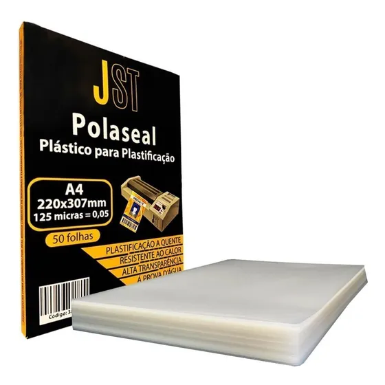Plástico Para Plastificação - A4 220x307mm - 50 Folhas - Jst