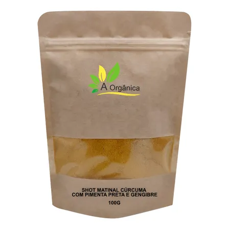 Shot Matinal Cúrcuma Com Pimenta Preta E Gengibre 100g Natural, Alto Teor De Curcumina