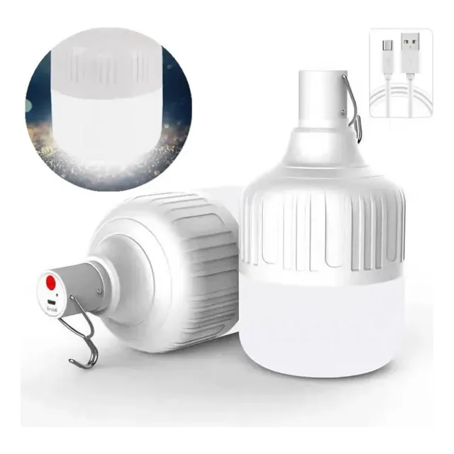 Bombillo Led Recargable De Emergencia 120w Usb Portatil