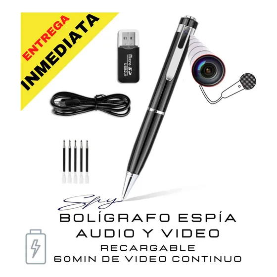 Camara Espia Boligrafo Real Audio Video 1080p Microfono