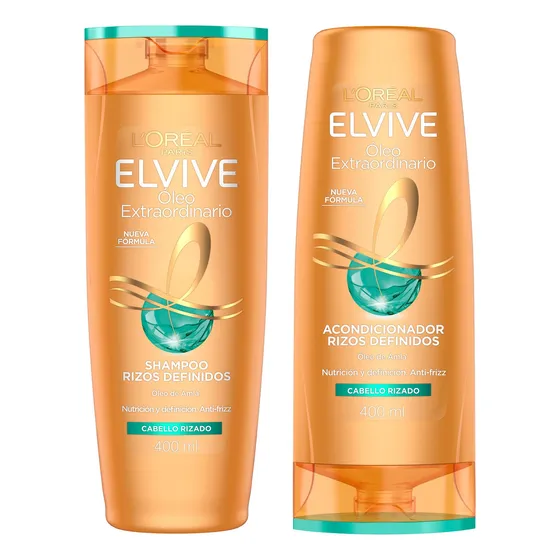 Kit Elvive Óleo Extraordinario Rizos Definidos Shampoo Acond