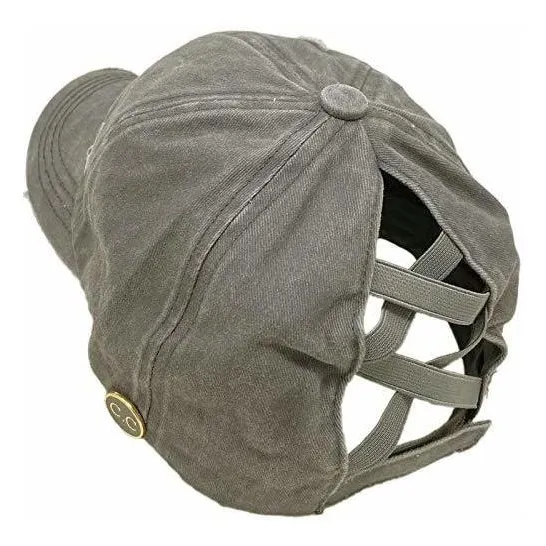 Ponytail Criss Cross Messy Buns Ponycaps Baseball Cap J44c9