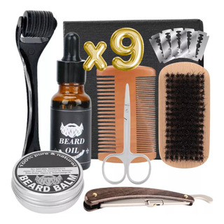 Kit Barba Cuidado Para Hombres, Herramientas De Aseo 9pcs Kit Barba Cuidado Para Hombres, Herramientas De Aseo 9pcs