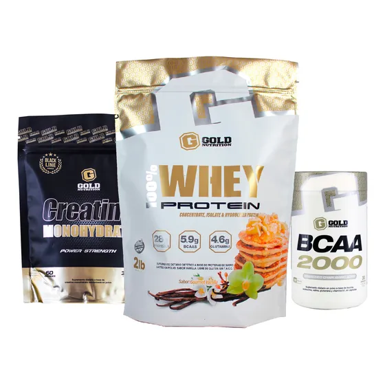 Combo Crecimiento Muscular Gold Nutrition Whey Protein 