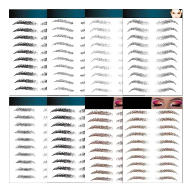 Pegatinas Para Tatuajes De Cejas, 80 Pares, 8 Hojas, Tatuaje